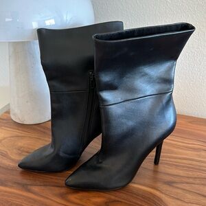 Black Charles by Charles David Heeled Zip Up Boots
